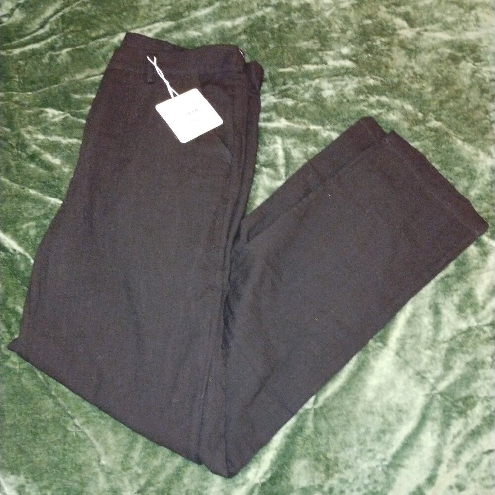 Lightweight Black Cotton Blend Pants